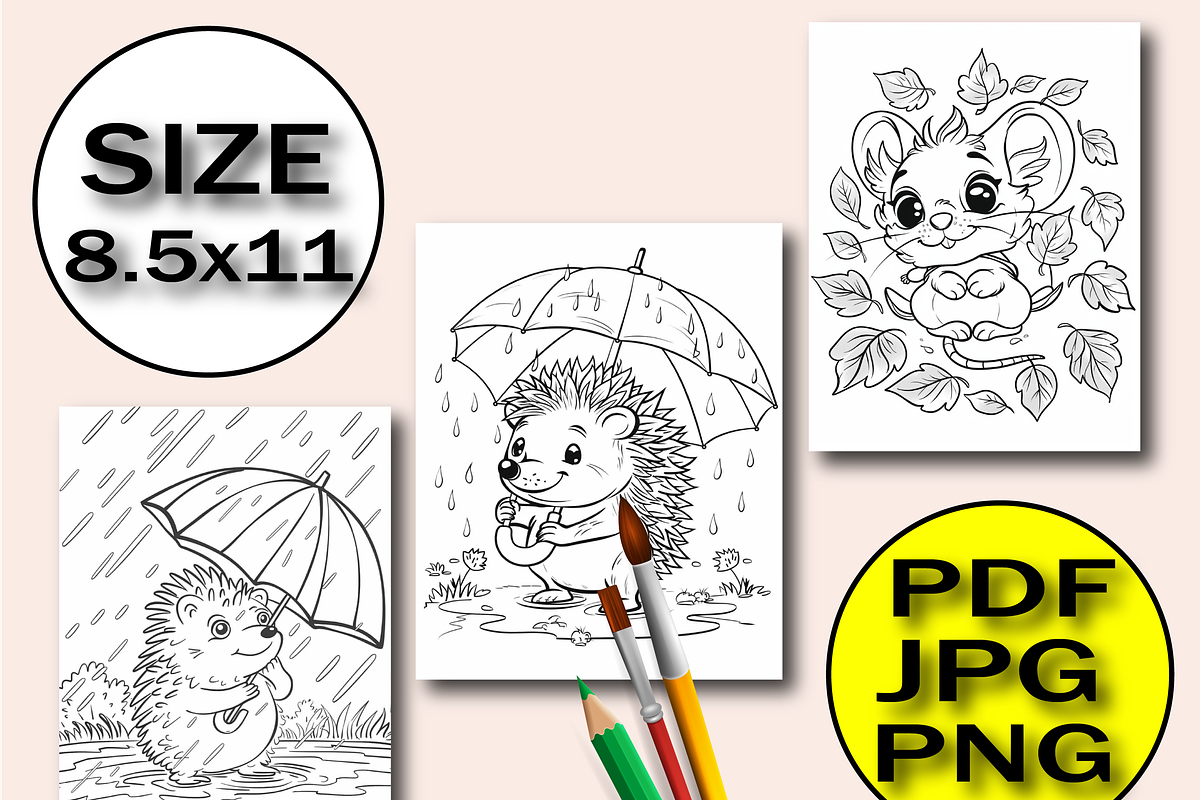 Autumn Animals Coloring Pages, an Illustration by Design Home (Photo 3 of 7)