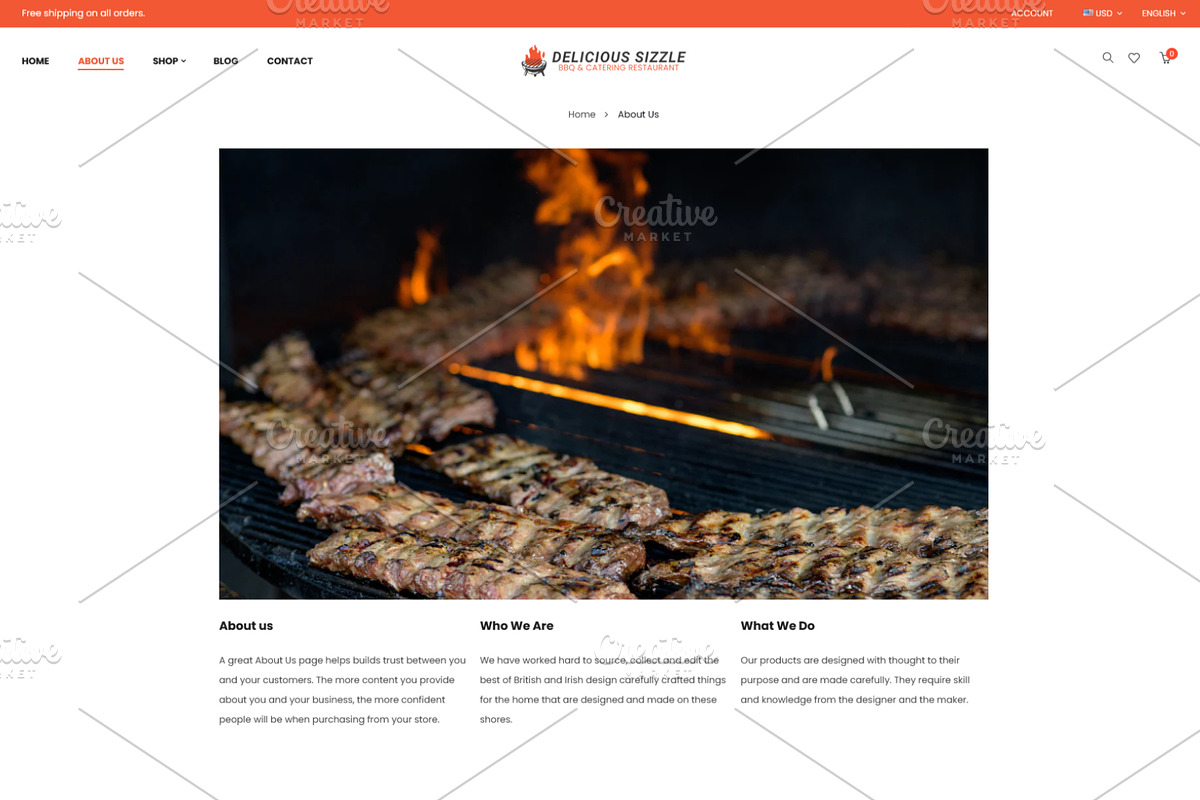 BBQ Grilled & Catering Shopify Theme, a Shopify Template by HasnainDEV (Photo 2 of 4)