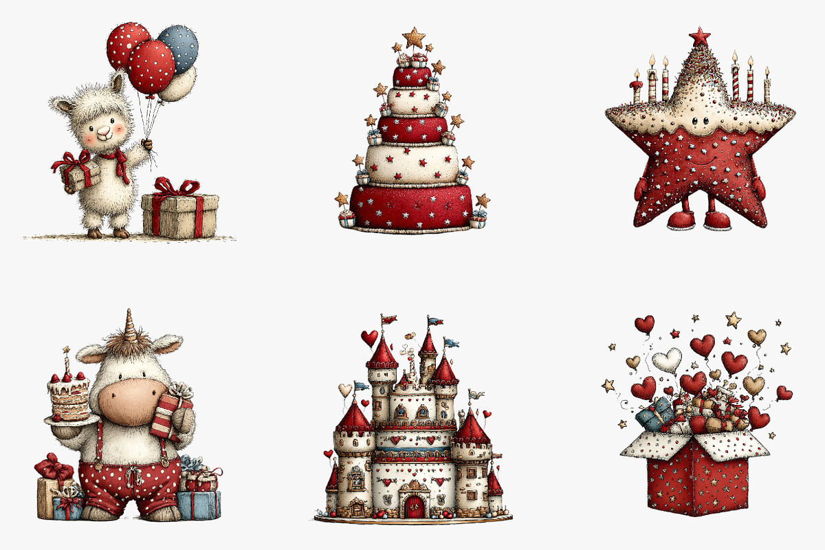 Whimsical birthday clipart birthday, an Illustration by CreationArt (Photo 5 of 5)