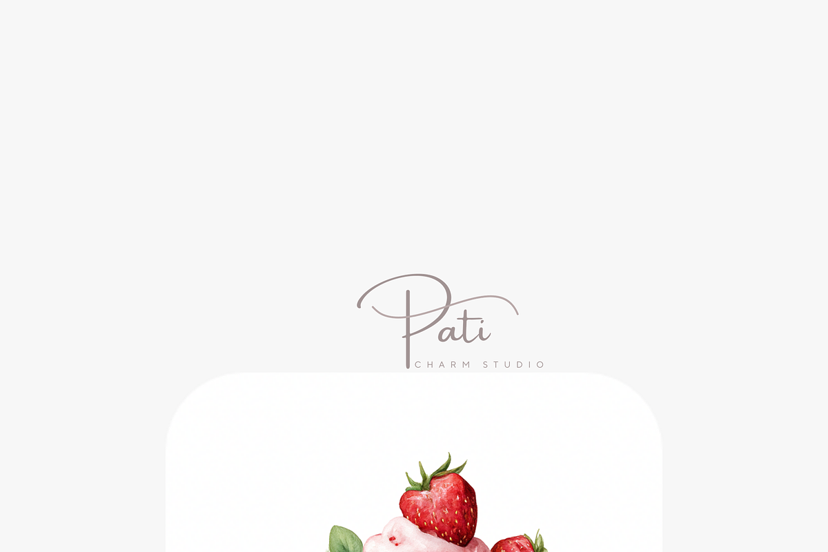 18 Strawberry Milk Clipart, a Decorative Illustration by Pati Charm Studio (Photo 6 of 8)