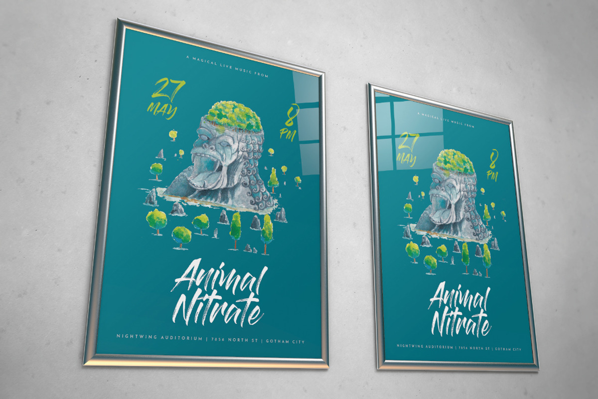 Watercolor Gorilla Park Flyer, a Flyer Template by ashenterprise (Photo 2 of 5)
