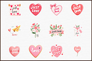 Just Love Valentine Clipart Set, an Illustration by Sublimation Artist (Thumbnail 3 of 6)