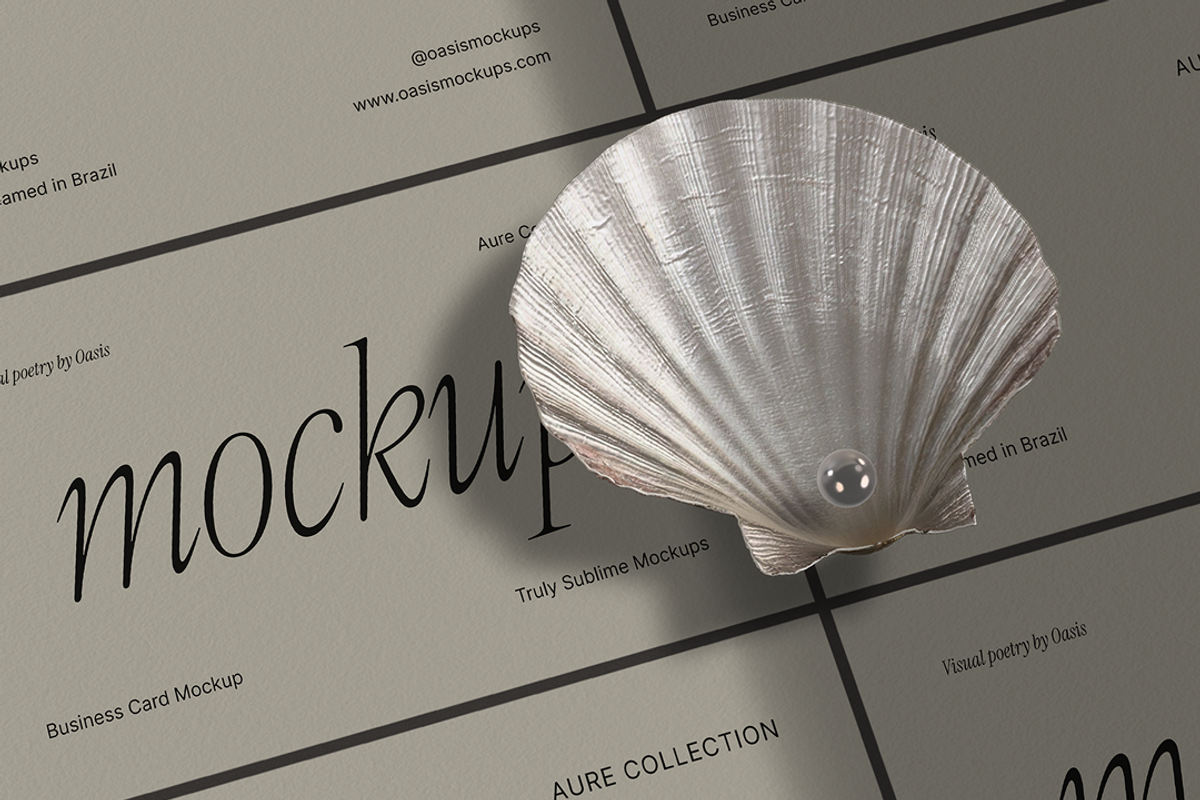 Elegant Business Card Mockup Scene, a Books & Magazine Mockup by Oasis Mockups (Photo 1 of 2)