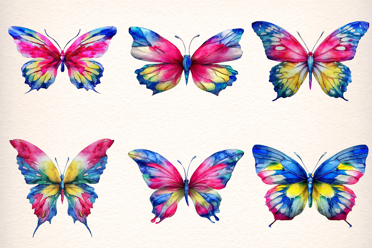 Watercolor Butterfly Clipart, an Animal Illustration by Digital Artistic99 (Photo 4 of 11)