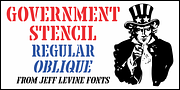 Government Stencil JNL, a Font by Jeff Levine Fonts (Thumbnail 1 of 5)