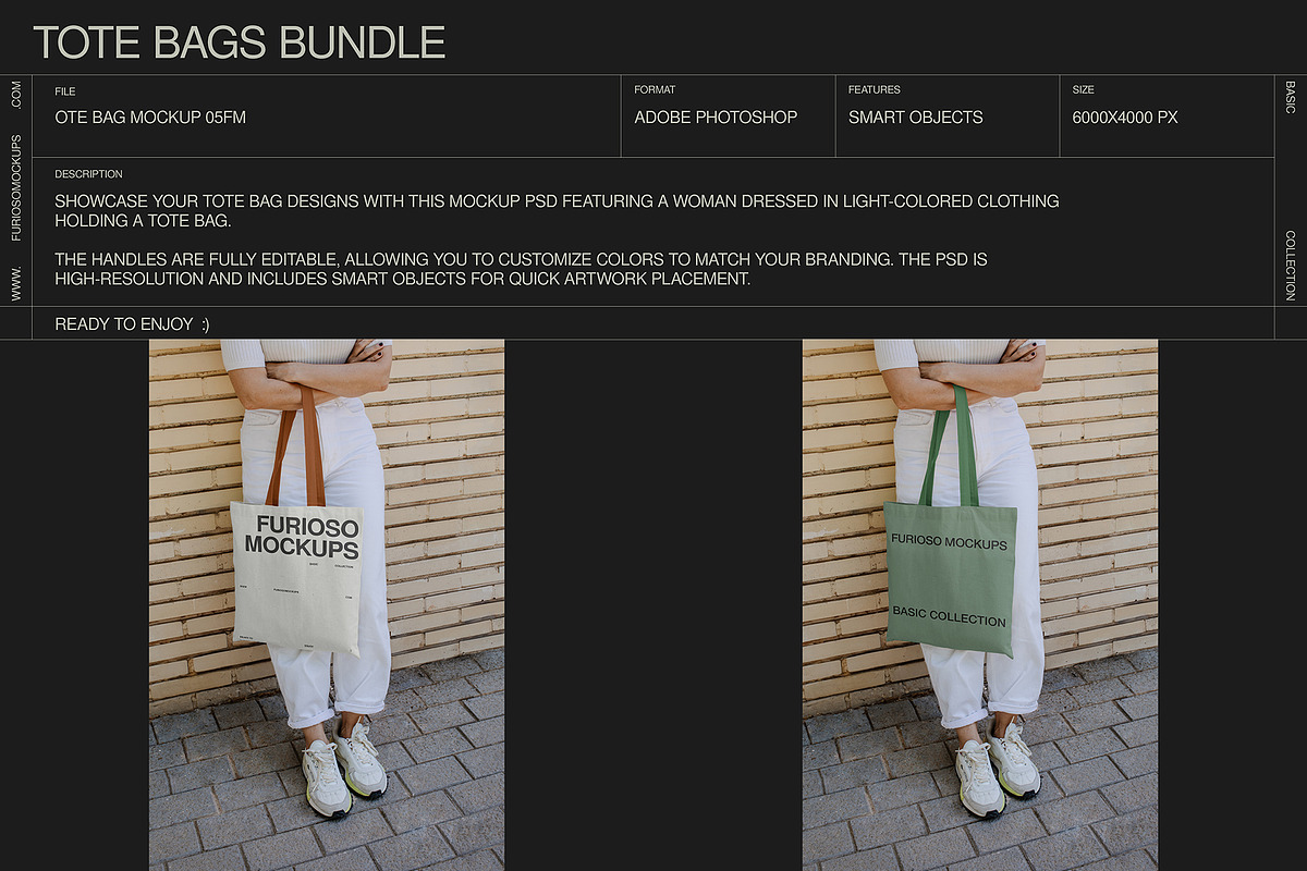 Tote Bag Mockup Bundle – 6 PSD, a Packaging Mockup by FURIOSO mockups (Photo 7 of 15)