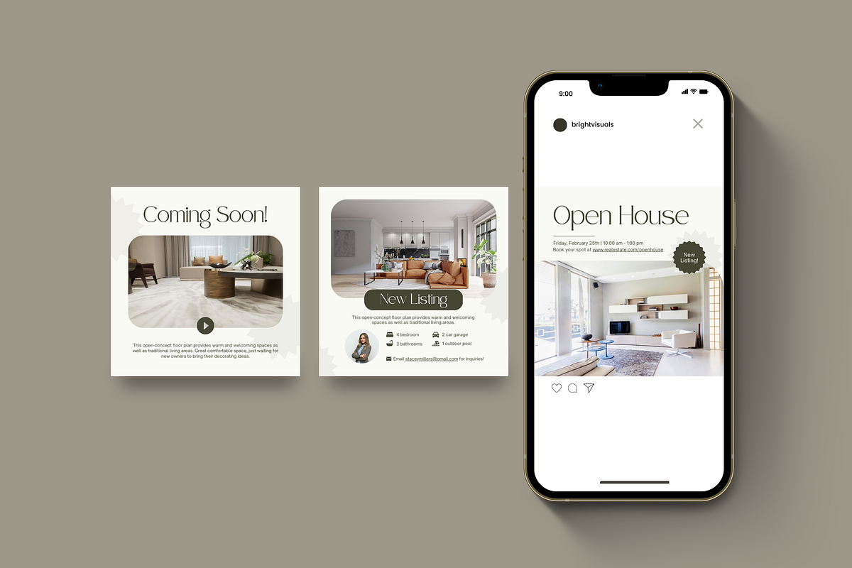 Real Estate Instagram Canva, a Social Media Template by Studio B | Canva Template (Photo 9 of 10)