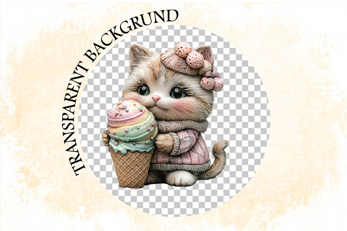 Whimsical Summer Cat Clipart Bundle, an Illustration by SVGArt (Photo 9 of 9)