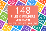 148 Files & Folders Line Icons, an Outline Icon by IconBunny (Thumbnail 1 of 6)
