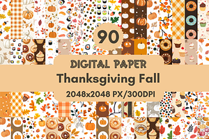 Thanksgiving Fall Digital Paper