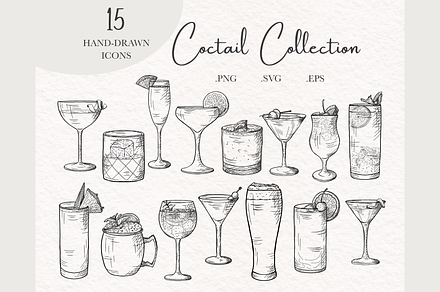 Cocktail Drink Clip Art Drawing