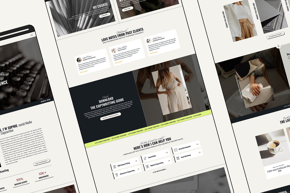 Copywritting WordPress Theme Sophia, a WordPress Template by Lovely Confetti (Photo 2 of 5)