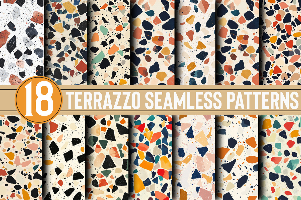 Terrazzo Seamless Patterns, a Pattern Graphic by DreamCafeArt (Photo 1 of 5)