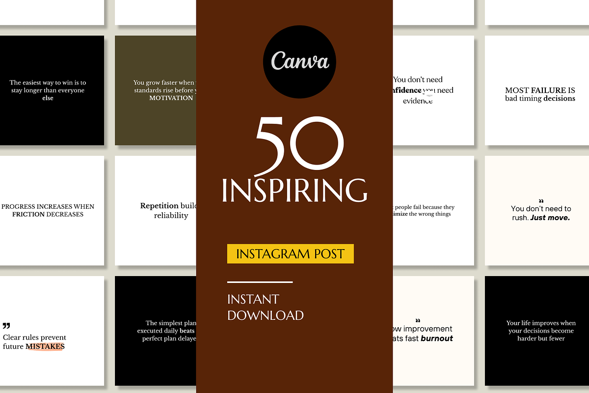 POSITIVE 50 INSTAGRAM POST TEMPLATE, a Social Media Template by RB Boutique (Photo 1 of 10)