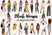 Abstract Black Women clipart, a Decorative Illustration by ApetekMarket (Thumbnail 1 of 6)