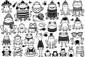 Cute Frog Clipart Bundle SVG, an Animal Illustration by PassionPNGcreation