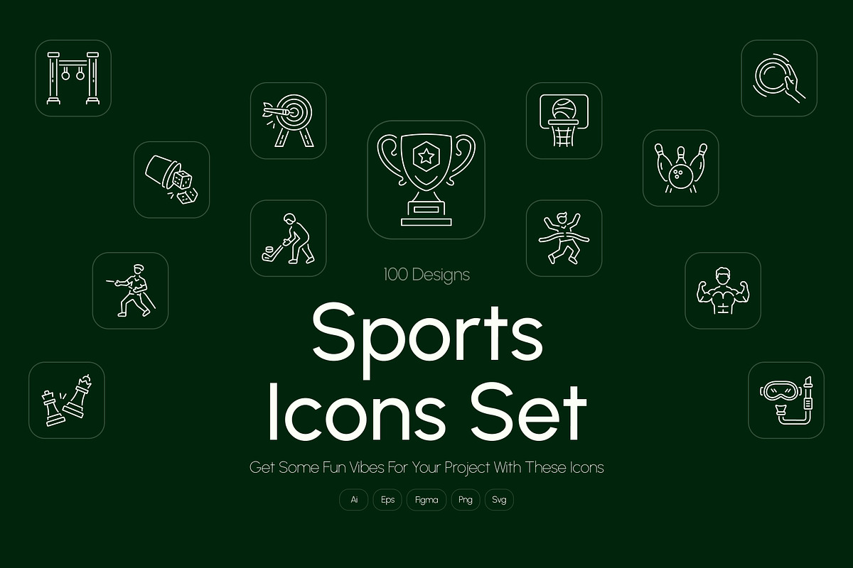 Sports Icon Art Set, an Outline Icon by Prosymbols (Photo 1 of 8)