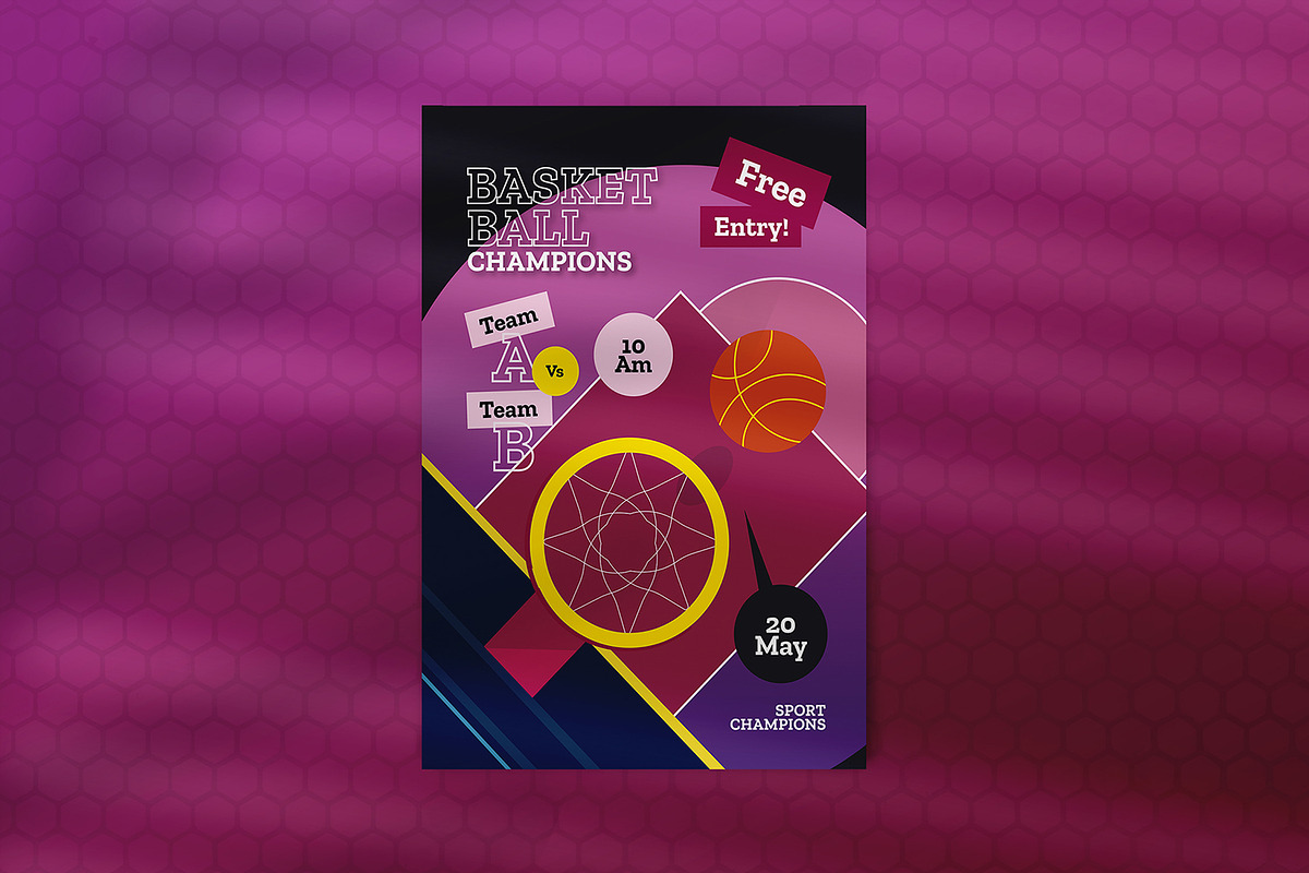 Basket Ball Champ - Poster Template, a Poster Template by StreaksideStd (Photo 4 of 4)