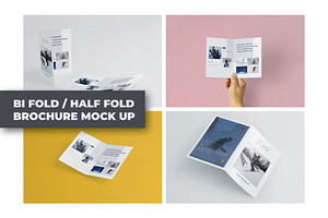 A5 Bifold/Half-Fold Brochure Mockup