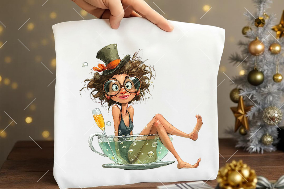 Quirky New Year Girl Clipart, an Illustration by OK Design (Photo 5 of 6)