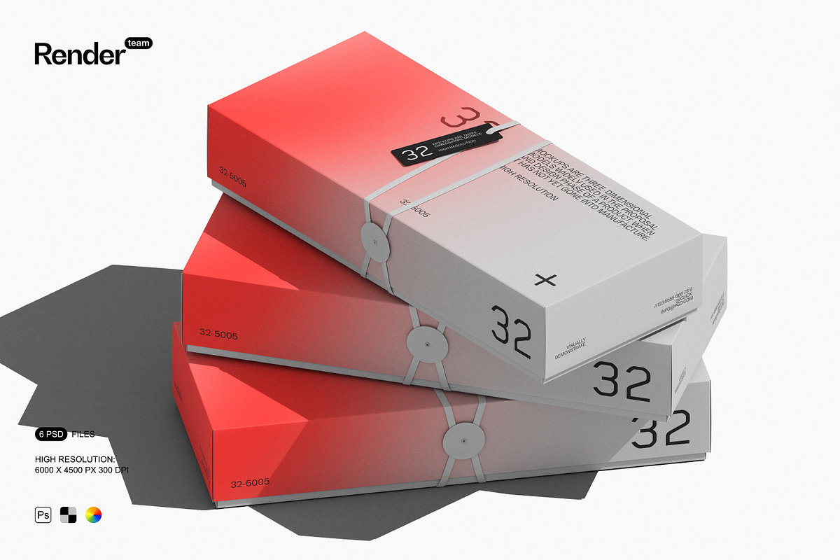 Paper Box Mockup Set, a Packaging Mockup by Renderteam (Photo 1 of 14)