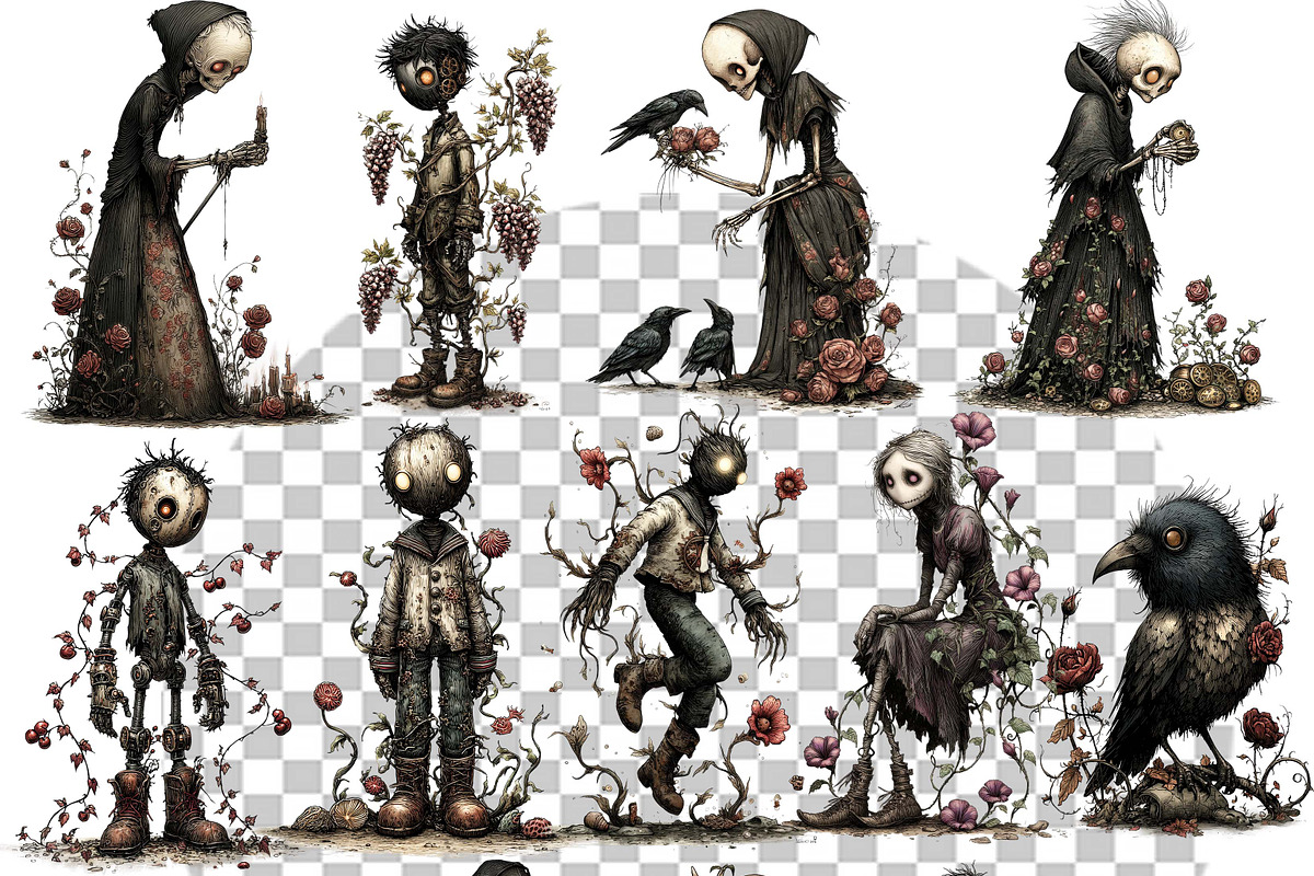 Dark Academia Portraits Gothic Png, an Illustration by one-touch (Photo 7 of 18)