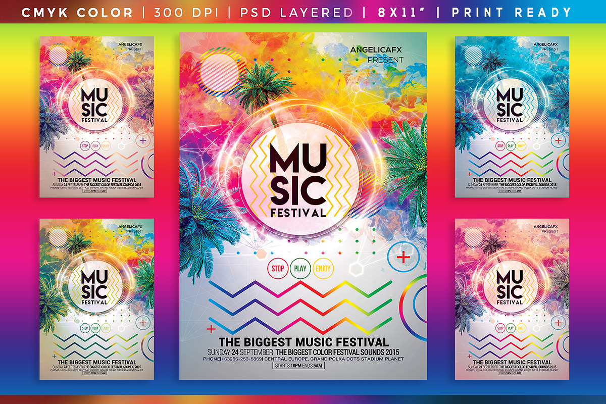 Music Festival Flyer Template, a Flyer Template by angelicafx