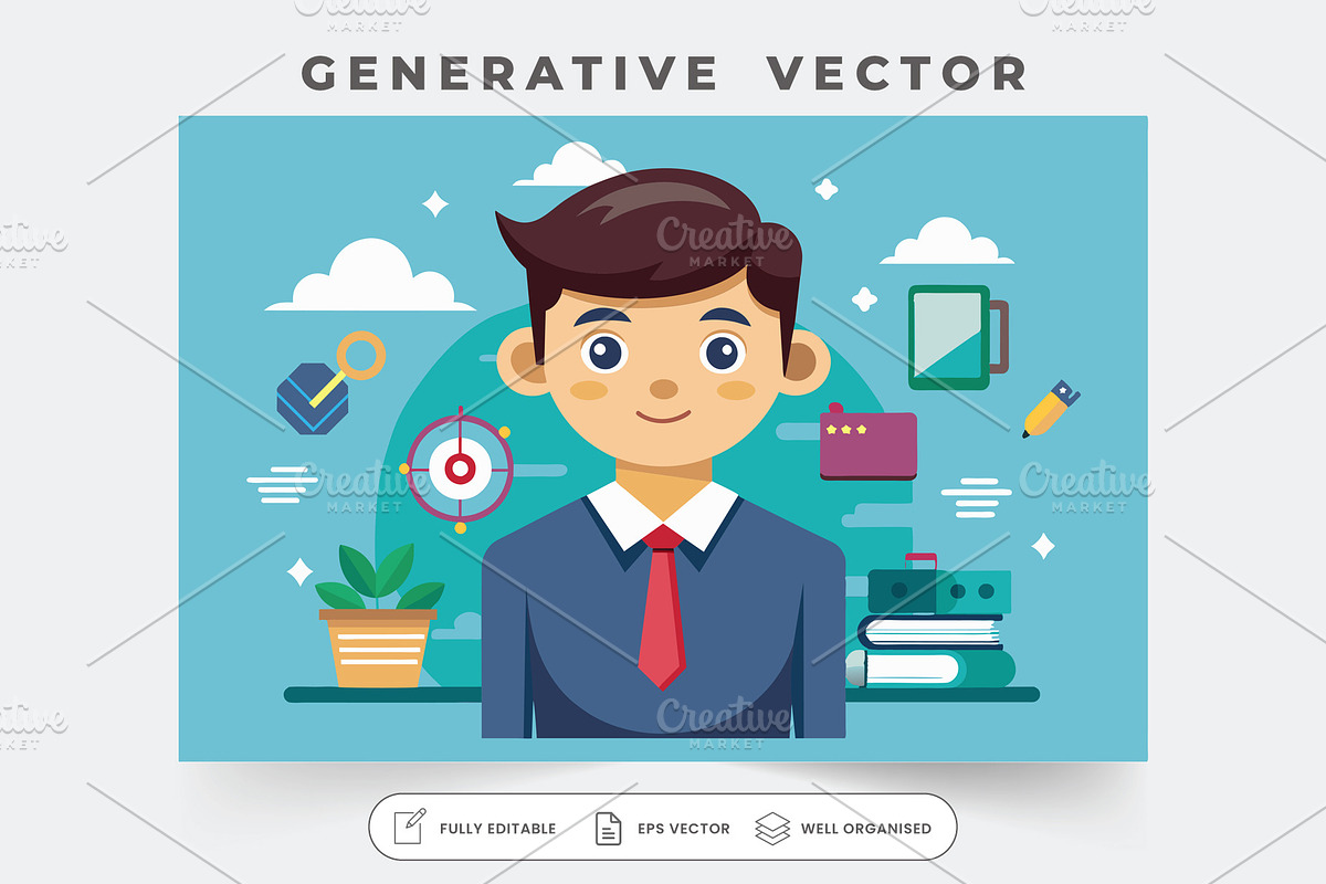 A young professional stands in a col, a Graphic by SouravDesign
