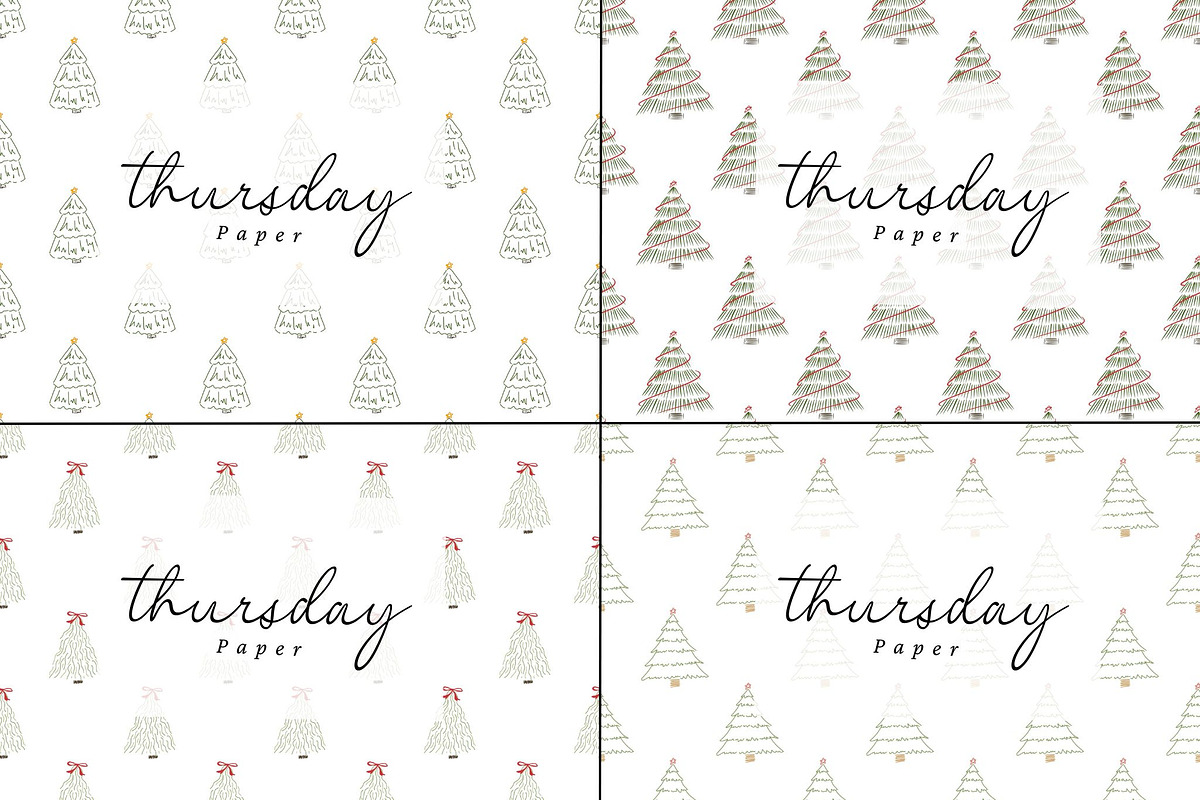 Christmas tree seamless pattern, a Pattern Graphic by Thursdaypaper (Photo 2 of 8)