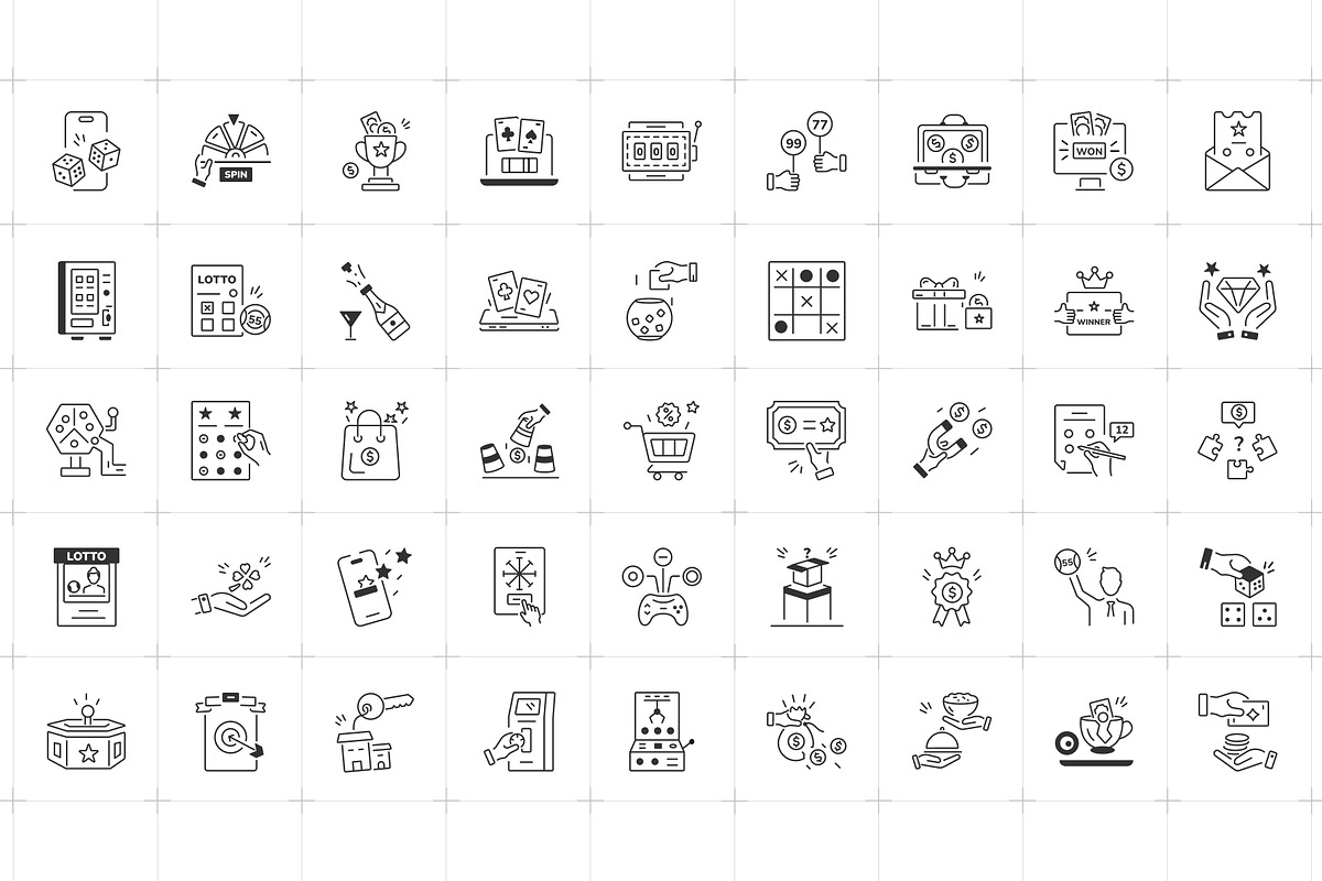 Animated Lottery Icons, an Outline Icon by Prosymbols (Photo 4 of 7)