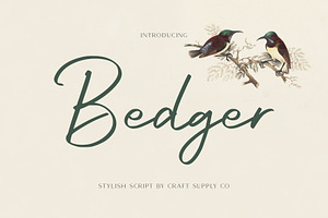 Bedger - Stylish Script Font, a Script Font by Craft Supply Co.
