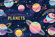 Fantasy planets cartoon illustration, a Decorative Illustration by Neliakott ♥ (Thumbnail 1 of 8)