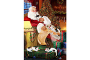 Japanese Bobtail Cats Santa Wall Art, an Animal Illustration by Art Paradise Studios (Thumbnail 1 of 3)