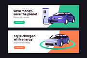 Electric cars, charging stations set, a Transportation Illustration by PaperTrident (Thumbnail 11 of 11)