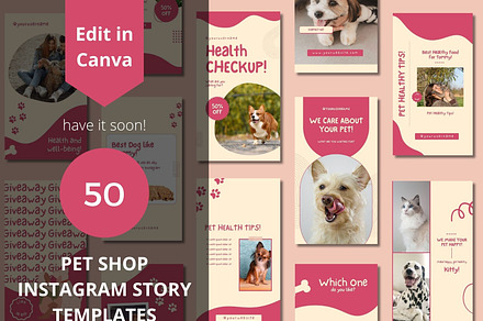 Pet Shop Story Canva Templates