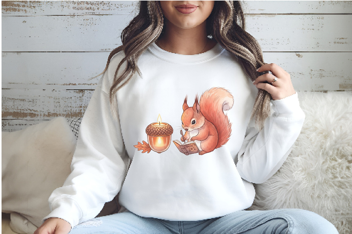 Autumn Squirrel Clipart, an Illustration by Watercolor design (Photo 5 of 5)