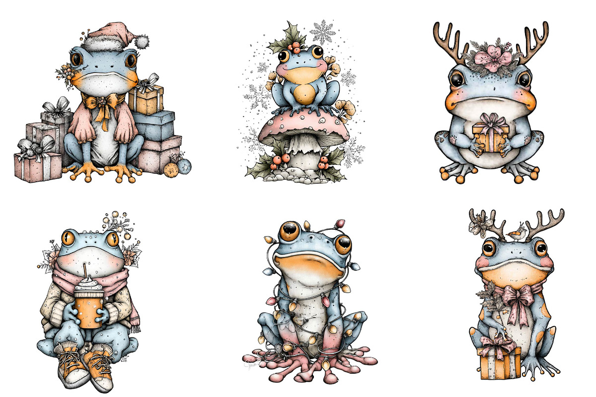 Coquette Christmas Frog, an Illustration by CreationArt (Photo 6 of 6)