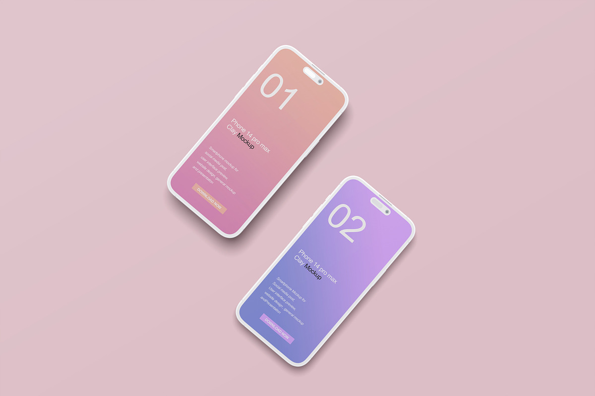 Iphone 14 Clay Mockup, an iPhone Mockup by rahmatmoscae (Photo 12 of 20)