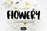 Flowery Brush Font, a Font by YandiDesigns (Thumbnail 1 of 4)