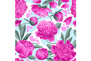 Pink Peonies & Splashes Pattern, a Pattern Graphic by MarynaPetrovska (Thumbnail 2 of 12)