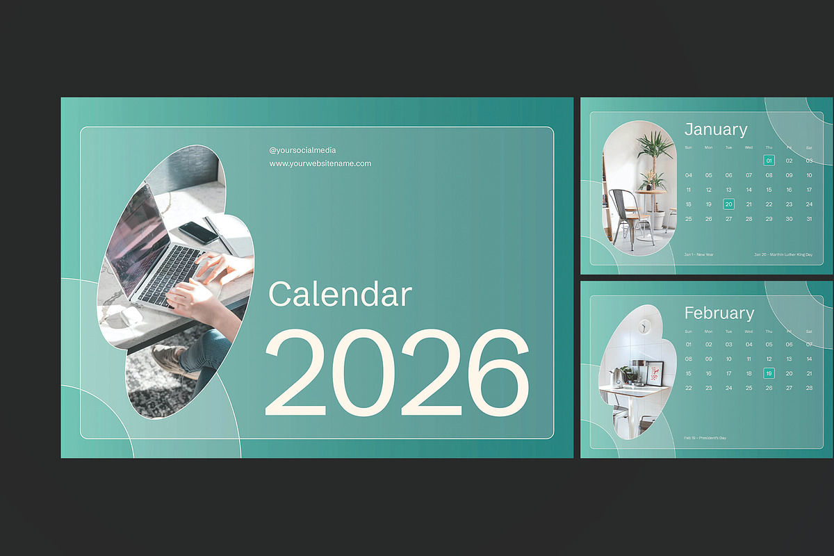 Minimal Green Calendar preview 2