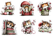 Whimsical Spring Cats Clipart, an Illustration by Dream Creation (Thumbnail 4 of 6)