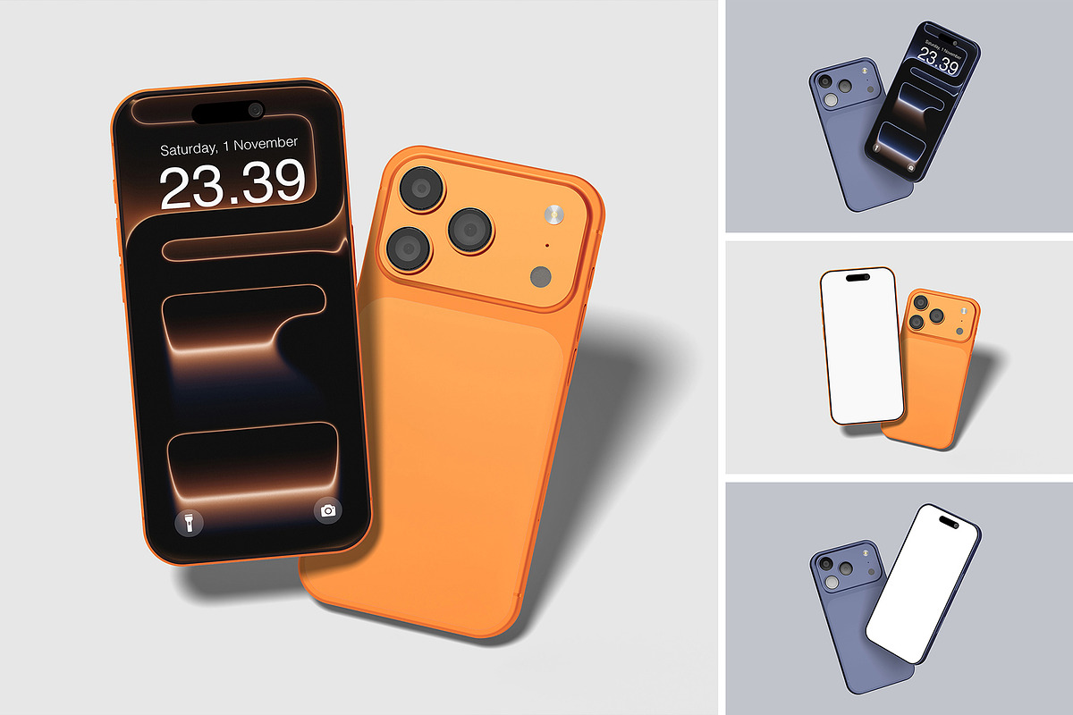 Realistic iPhone 17 Pro Mockup PSD, an iPhone Mockup by MA-KING_ART (Photo 1 of 3)