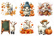 Watercolor Autumn Goat Clipart, an Illustration by DreamPrint404 (Thumbnail 2 of 6)
