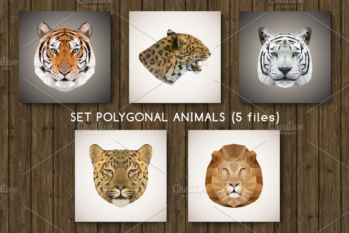 Set of polygonal animals, a Graphic by samarka