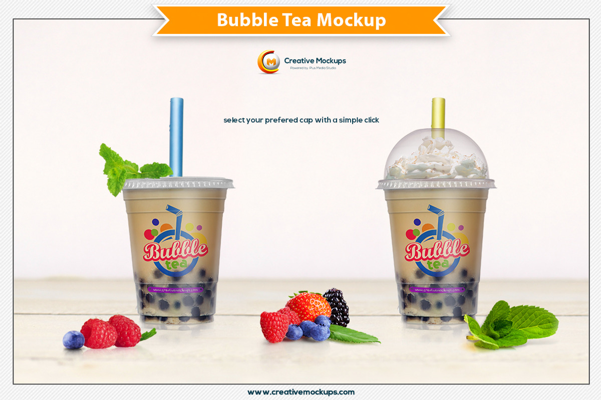 Bubble Tea Mockup, a Cups & Container Mockup by Plus Media (Photo 3 of 5)