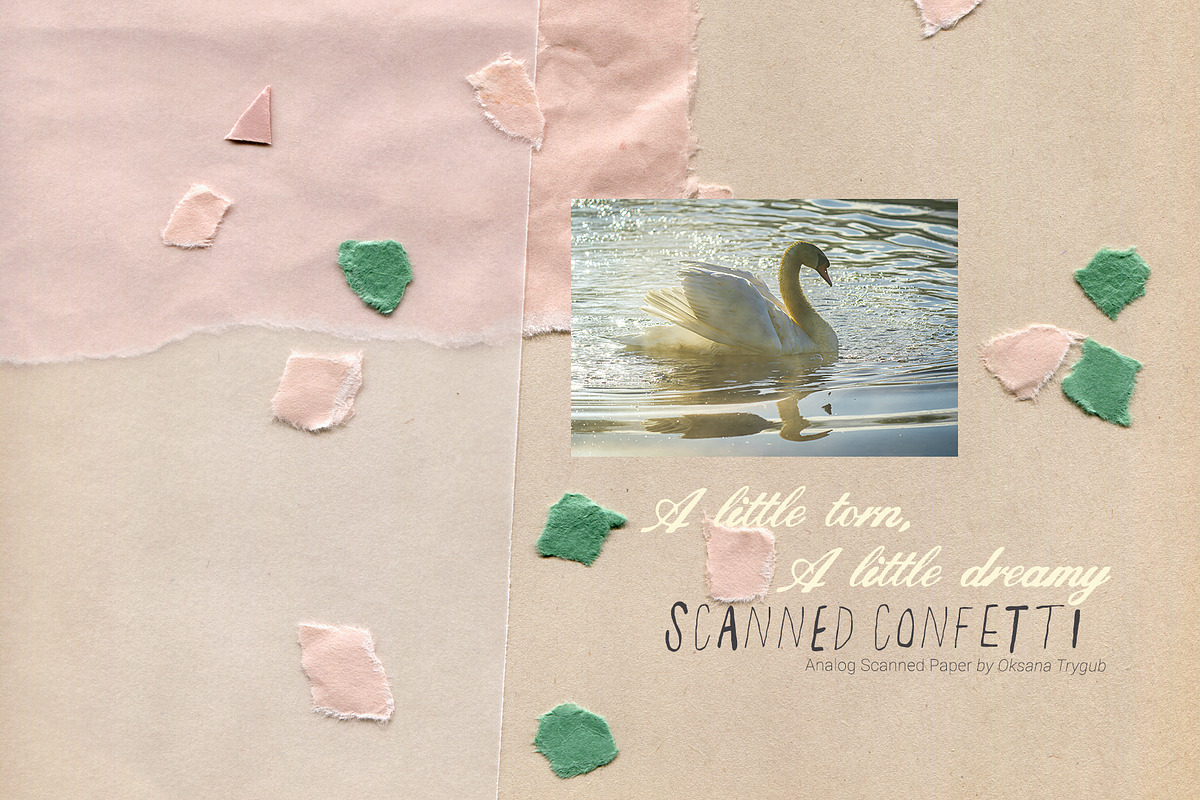 Scanned Confetti Paper Textures Pack, a Texture Graphic by Oksana Trygub (Photo 1 of 17)