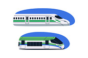Modern high-speed bullet trains set, a Transportation Illustration by Good Studio (Thumbnail 3 of 4)
