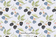 Watercolor blackberry pattern, a Pattern Graphic by Pink Studio Art (Thumbnail 1 of 4)