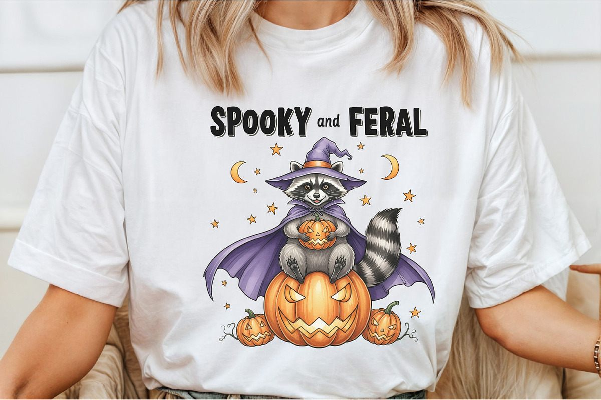Spooky and Feral Raccoon PNG,Hallowe, an Illustration by DreamCafeArt (Photo 2 of 7)
